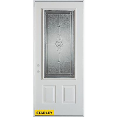 Victoria Classic Zinc 3/4 Lite 2-Panel White 34 In. x 80 In. Steel Entry Door - Right Inswing