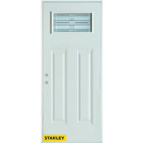 Architectural Zinc Rectangular Lite 2-Panel White 32 In. x 80 In. Steel Entry Door - Right Inswing