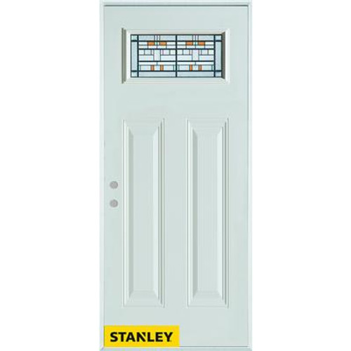 Architectural Patina Rectangular Lite 2-Panel White 34 In. x 80 In. Steel Entry Door - Right Inswing