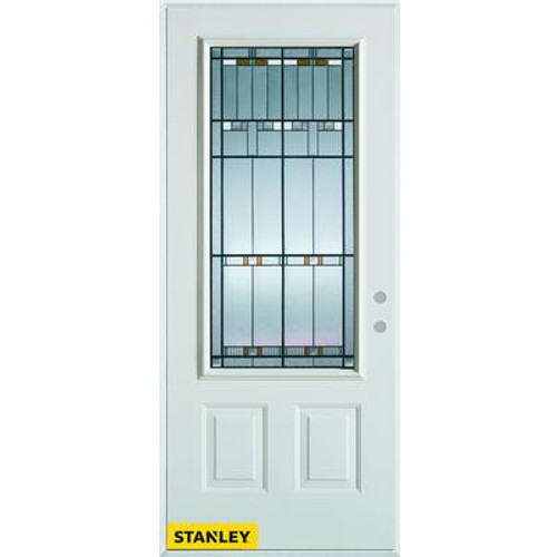Architectural Patina 3/4 Lite 2-Panel White 34 In. x 80 In. Steel Entry Door - Left Inswing