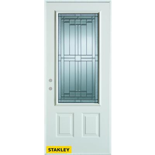 Architectural Zinc 3/4 Lite 2-Panel White 34 In. x 80 In. Steel Entry Door - Right Inswing