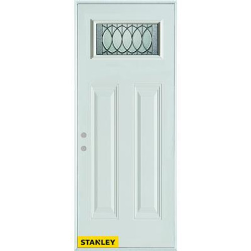 Nightingale Patina Rectangular Lite 2-Panel White 34 In. x 80 In. Steel Entry Door - Right Inswing