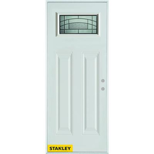 Chatham Patina Rectangular Lite 2-Panel White 32 In. x 80 In. Steel Entry Door - Left Inswing
