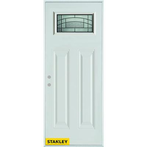 Chatham Patina Rectangular Lite 2-Panel White 32 In. x 80 In. Steel Entry Door - Right Inswing