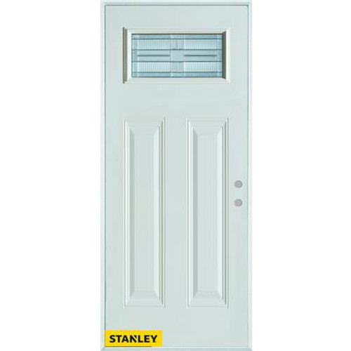 Architectural Zinc Rectangular Lite 2-Panel White 32 In. x 80 In. Steel Entry Door - Left Inswing