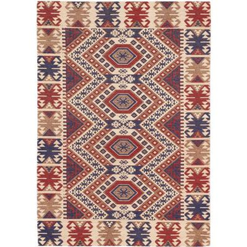 Portico Ivory Red Rug - 5 Ft. 3 In. x 7 Ft. 7 In.