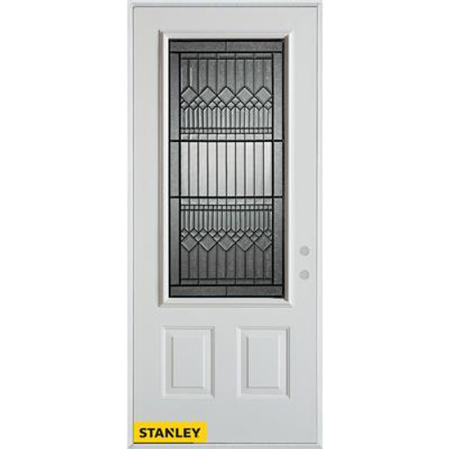 Lanza 3/4 Lite Patina 2-Panel White 34 In. x 80 In. Steel Entry Door - Left Inswing