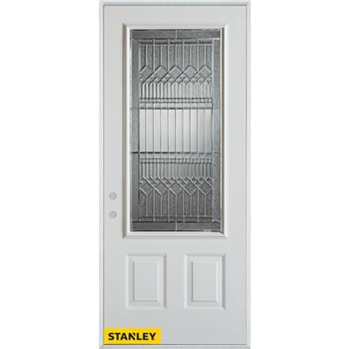 Lanza 3/4 Lite Zinc 2-Panel White 36 In. x 80 In. Steel Entry Door - Right Inswing