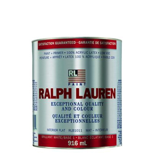 Ralph Lauren Interior Paint- Flat- Brilliant White/Base 1- Quart