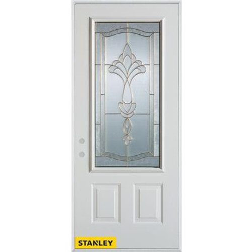 Traditional Patina 3/4 Lite 2-Panel White 36 In. x 80 In. Steel Entry Door - Right Inswing