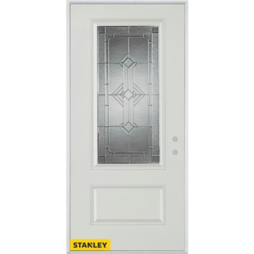 Neo-Deco Zinc 3/4 Lite 1-Panel White 32 In. x 80 In. Steel Entry Door - Left Inswing