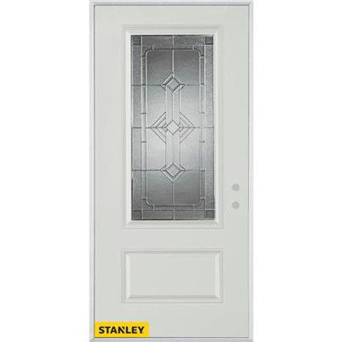 Neo-Deco Zinc 3/4 Lite 1-Panel White 36 In. x 80 In. Steel Entry Door - Left Inswing