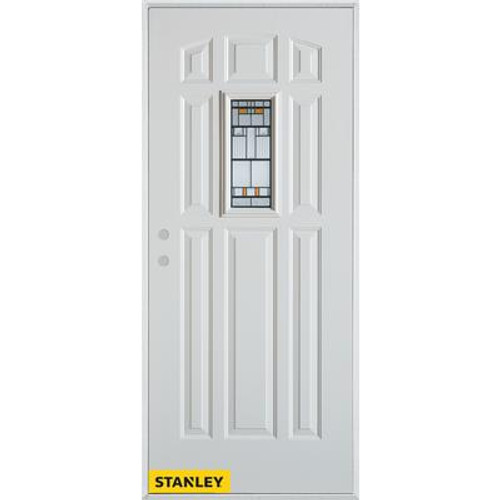 Architectural Patina Rectangular Lite 8-Panel White 32 In. x 80 In. Steel Entry Door - Right Inswing