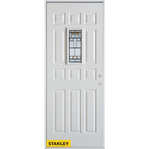 Architectural Patina Rectangular Lite 12-Panel White 32 In. x 80 In. Steel Entry Door - Left Inswing