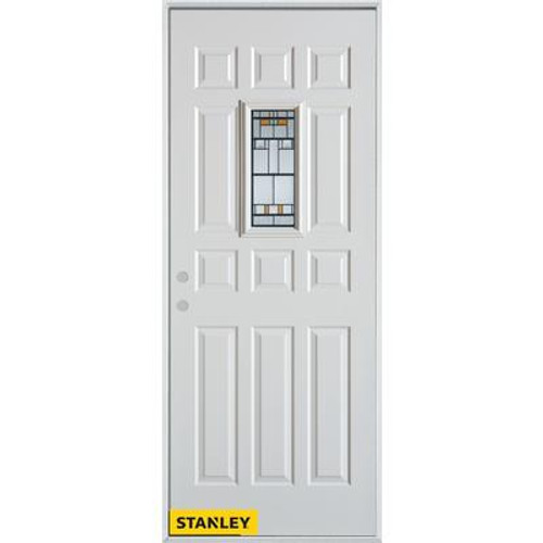 Architectural Patina Rectangular Lite 12-Panel White 34 In. x 80 In. Steel Entry Door - Right Inswing