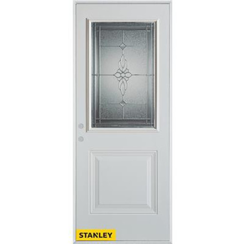 Victoria Classic Zinc 1/2 Lite 1-Panel White 34 In. x 80 In. Steel Entry Door - Right Inswing