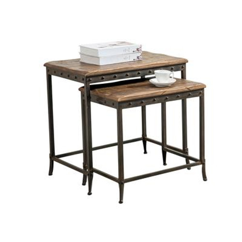 Trenton-2pc Nesting Table-Distressed Pine