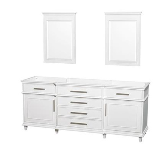 Berkeley 80 In. Vanity Cabinet with Mirror in White