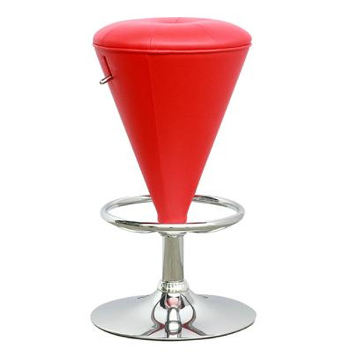 DPU-555-B Cone Shaped Adjustable Barstool in Red Leatherette