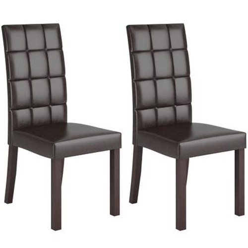 DAL-895-C Atwood Dark Brown Leatherette Dining Chairs; Set of 2
