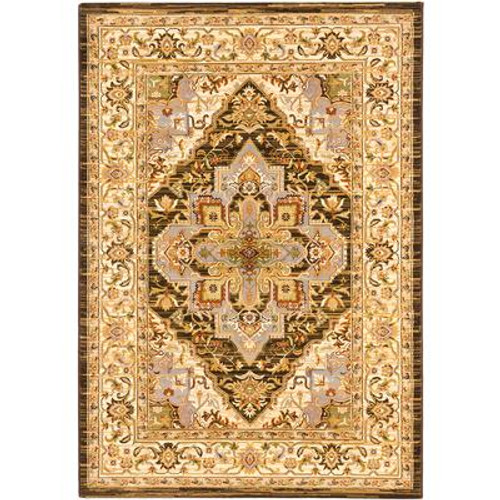 Persia Serapi Cream Dark Brown Rug - 3 Ft. 11 In. x 5 Ft. 3 In.