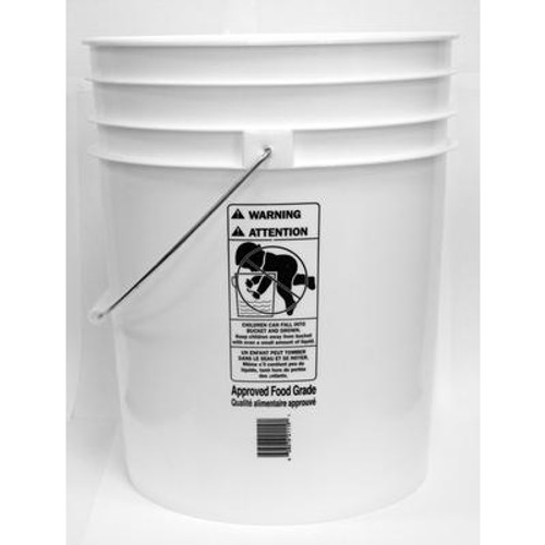 19L/5 Gallon - White Food Approved Bucket