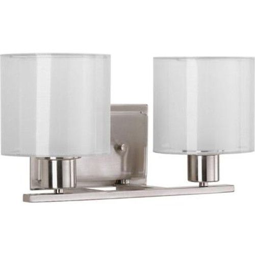 Invite Collection 2-light Brushed Nickel Bath Light