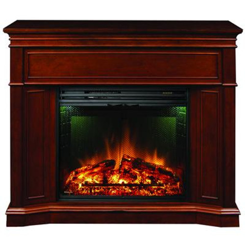 Muskoka Electric Fireplace With Corner Option And 28 Inch.  Full View Insert; Burnished Cherry