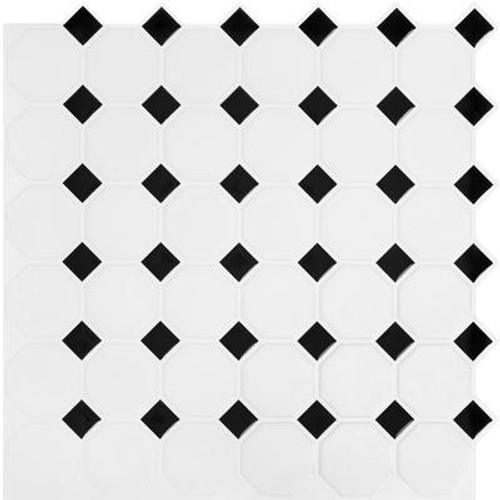 Black and White Octo Stick-It Tile 10.5 Inch x 10 Inch Single Pack (1 Tile)