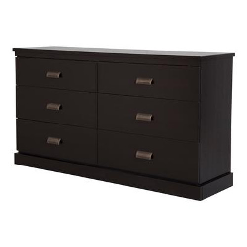 Gloria 6-Drawer Double Dresser; Chocolate