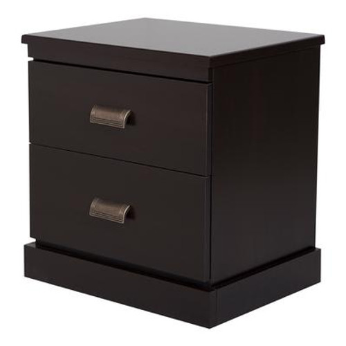 Gloria 2-Drawer Night Stand; Chocolate