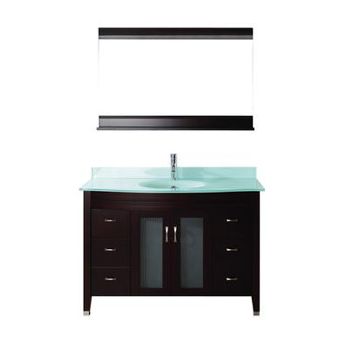 Alba 48 Chai / Glass Vanity Ensemble with Mirror and Faucet