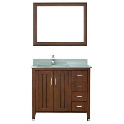 Jackie 36 Classic Cherry / Glass Ensemble with Mirror and Faucet