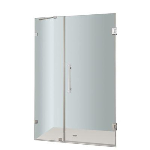 Nautis 36 In. x 72 In. Completely Frameless Hinged Shower Door in Chrome