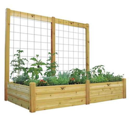 Raised Garden Bed with Trellis Kit Safe Finish 48x95x80 - 15''D