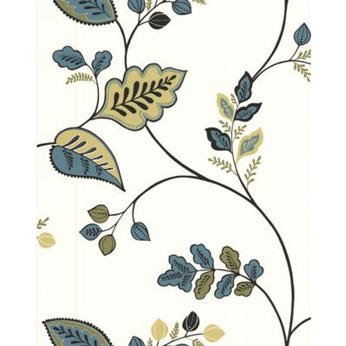 Folklore Green and Teal Wallpaper