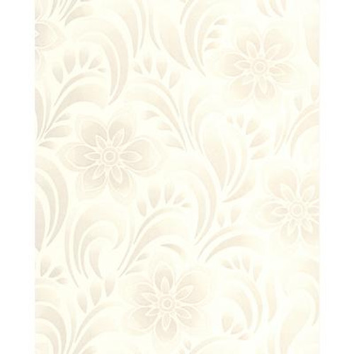 Jacquard Floral White Wallpaper