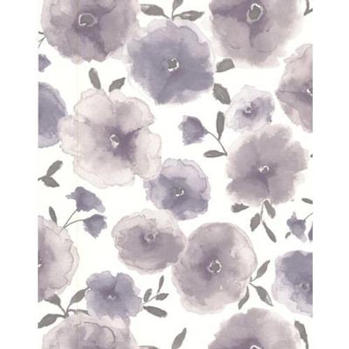 Poppies Lavender Wallpaper