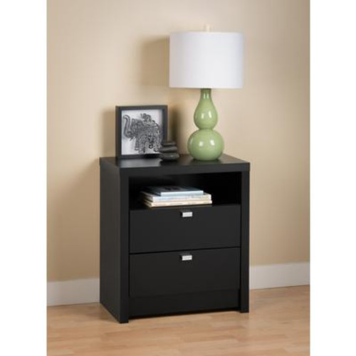 Black Series 9 Designer - Tall 2 Drawer Nightstand