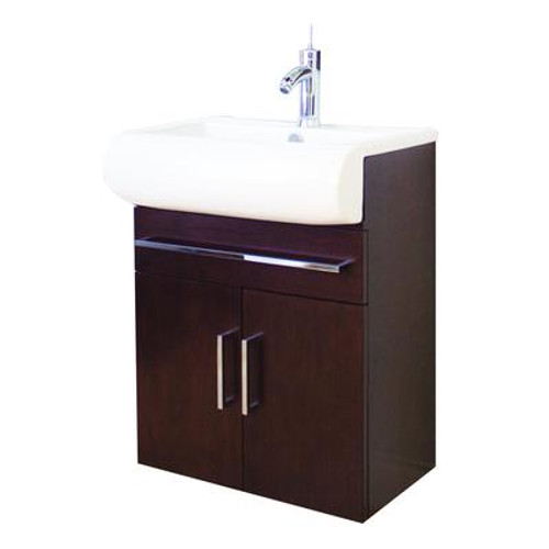 24 In. W x 13 In. D Transitional Birch Wood-Veneer base de meuble-lavabo Only in Walnut