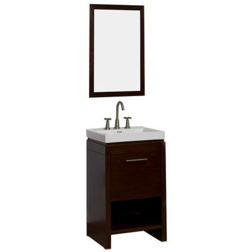 21.5 In. W x 18 In. D Modern Plywood-Veneer Vanity Set in Wenge