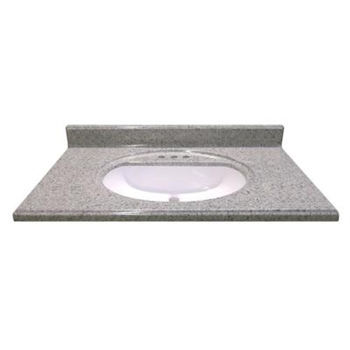 37 In. W x 22 In. D Luna Moonscape Vanity Top with Recessed Bowl