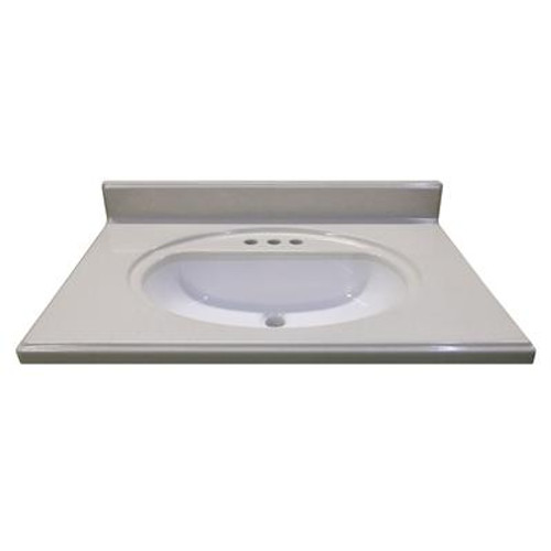 31 In. W x 22 In. D Luna Snowdrift Vanity Top with Recessed Bowl