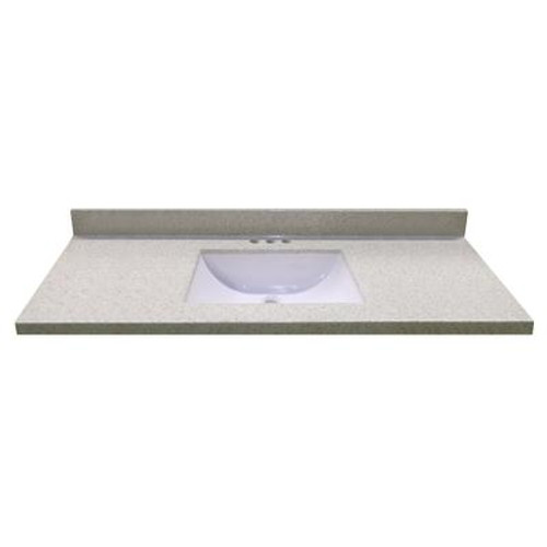 49 In. W x 22 In. D Dune Vanity Top with Wave Bowl