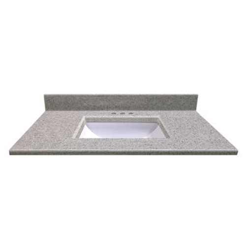 37 In. W x 22 In. D Montreal Moonscape Vanity Top with Undermount Wave Bowl