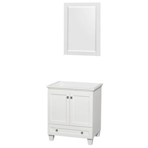 Acclaim 30 In. Single Bathroom Vanity in White; No Top; No Sink; 24 In. Mirror