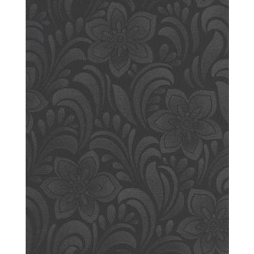 Jacquard Floral Charcoal Wallpaper Sample