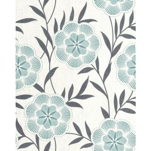 Flora Teal Wallpaper Sample