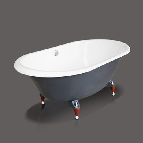 C4602-1 Cast-Iron Bathtub With Wooden Claw foot