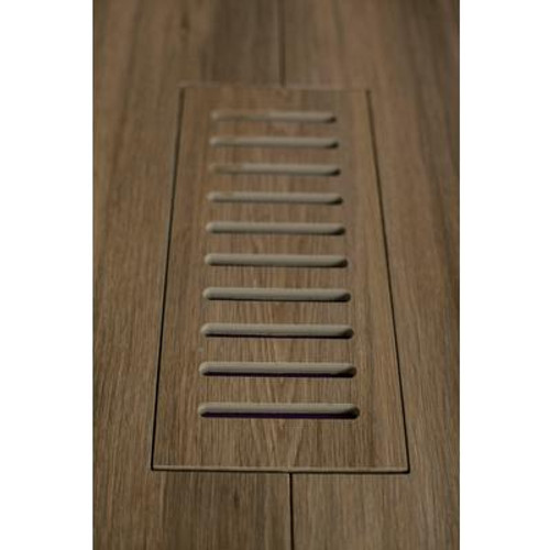 Porcelain vent cover made to match Corte Aged Teak Plank tile. Size -  4 Inch x 11 Inch